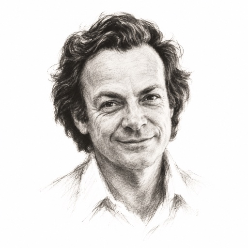 Charcoal portrait of Richard Feynman