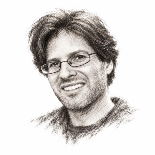 Charcoal portrait of Richard Schwartz